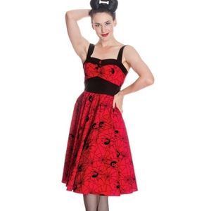 Hell Bunny Red Spiderweb Dress
